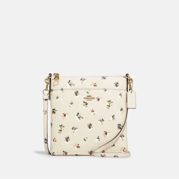 COACH CROSSGRAIN LEATHER FLORAL PRINT KITT CROSSBODY C5998 HANDBAG NWT - Picture 2 of 5